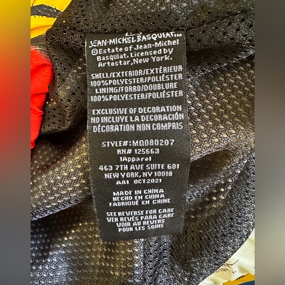 Members only x Jean Michel Basquiat Hooded Windbreaker Liberty Art - Picture 7 of 9